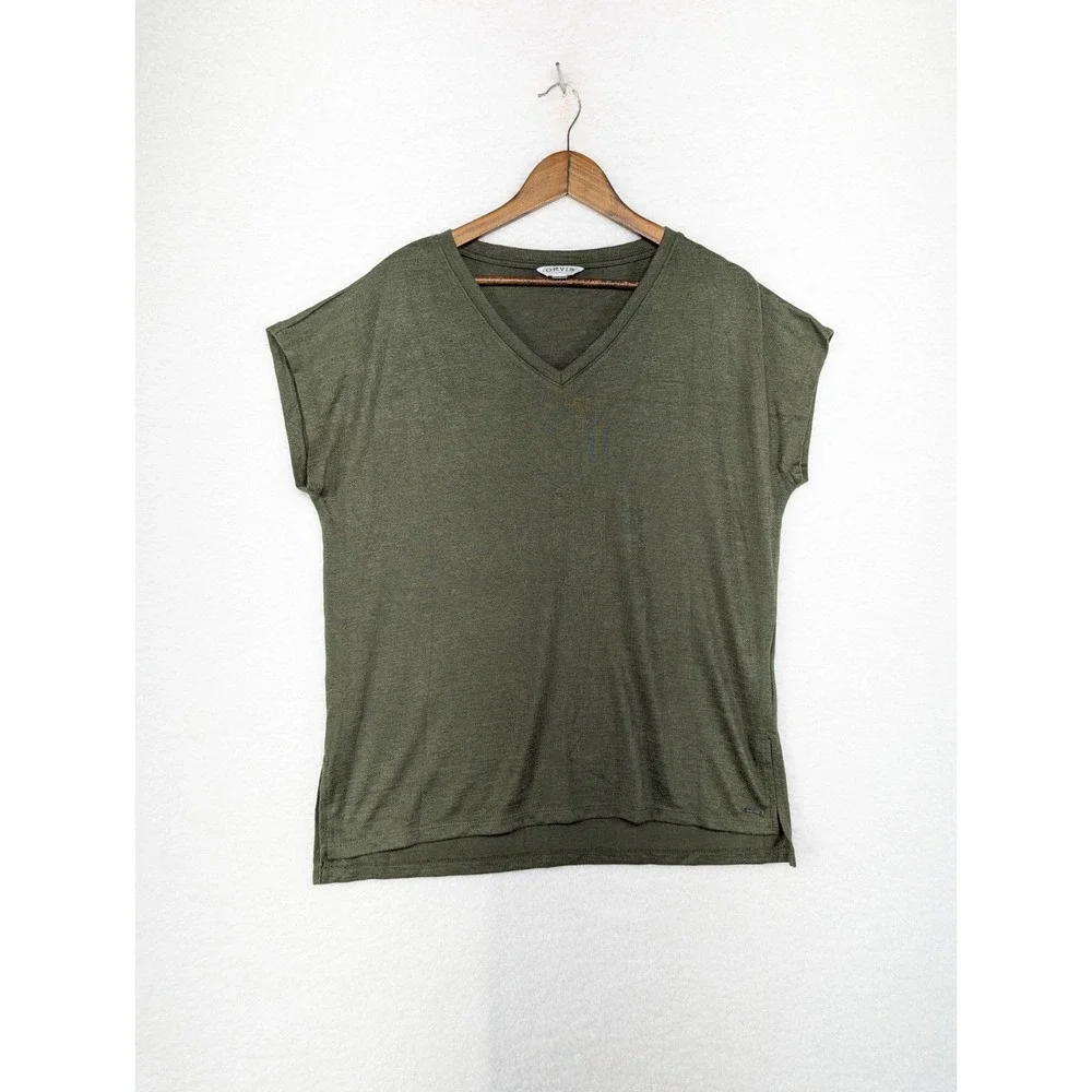 Orvis Sweater Womens Green V Neck Pullover Sleeveless Lightweight‎ L